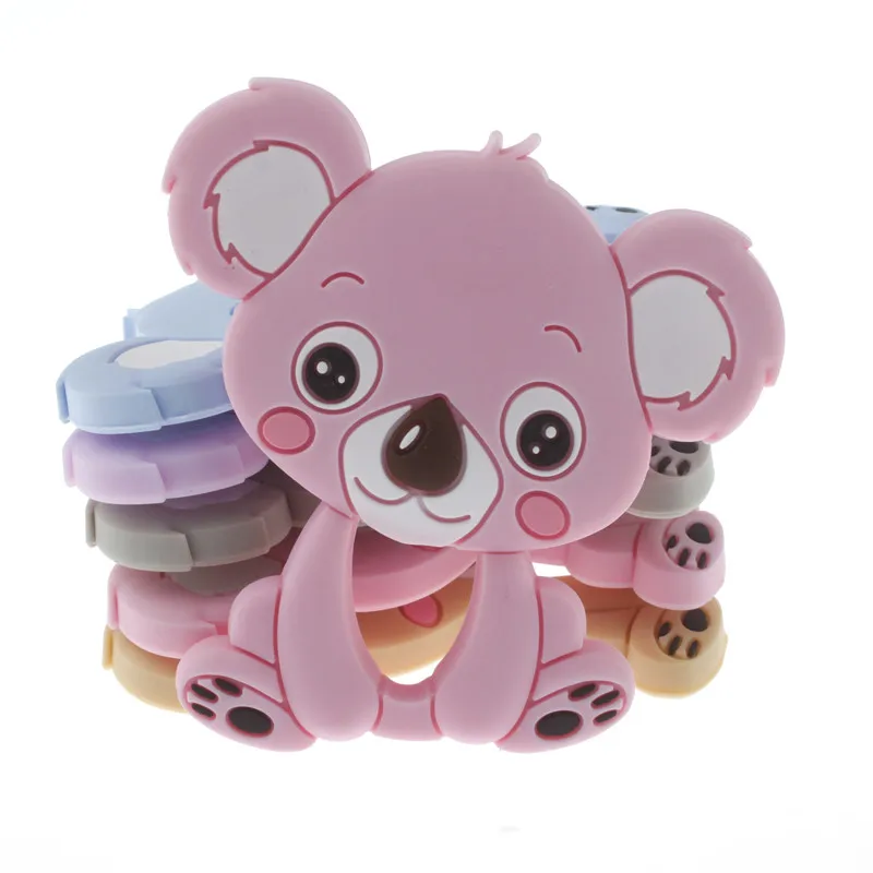 10pcs Koala Silicone Teether Pendant Bear Baby Teether Toys BPA Free Chewable Silicone Teething Chew Toys For Baby