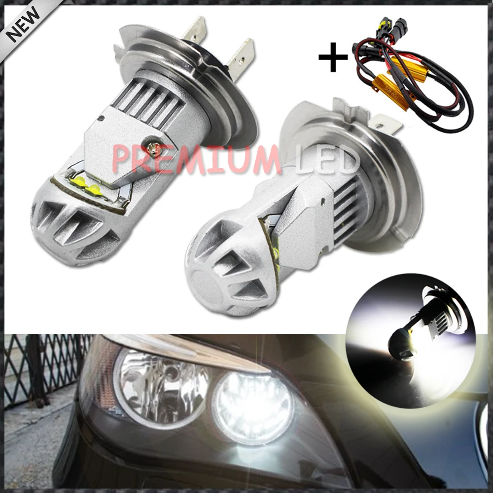 

2pcs Error Free Canbus High Power 20W CRE'E Type H7 LED Bulbs + LED Decoders For BMW 3 5 Series High Beam Daytime Running Lights