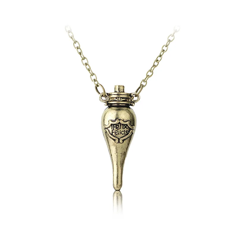 Action HP Newest Felix Felicis Potion Bottle Pendants Necklace Glass Sweater Chains HP Harri Movie Collectible Toys for Children - Цвет: 1