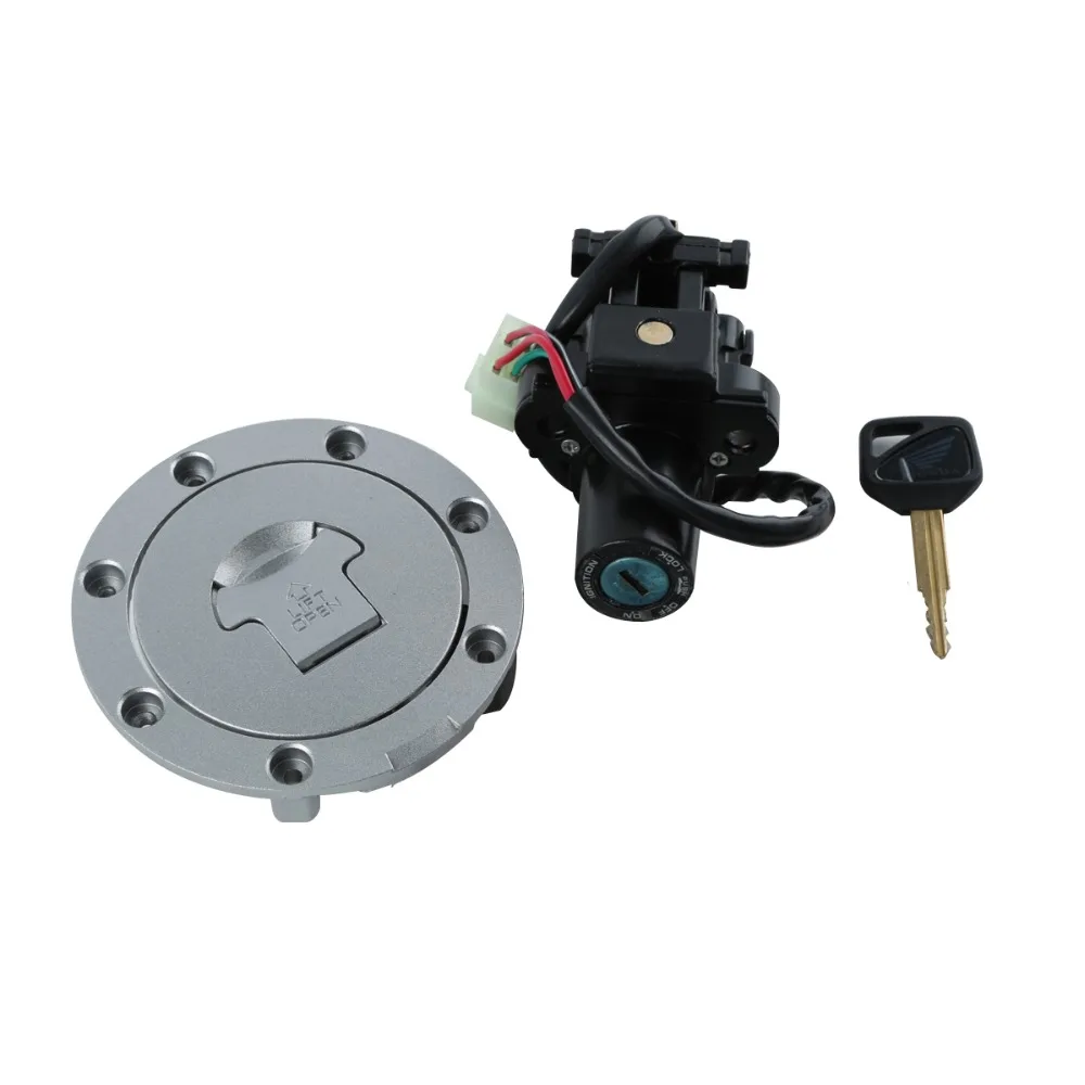 

Motorcycle Metal Fuel Gas Tank Cap Cover Lock + Ignition Switch Lock Set For HONDA CBR600RR 03-06 CB1300 03-08 ST1300 03-11