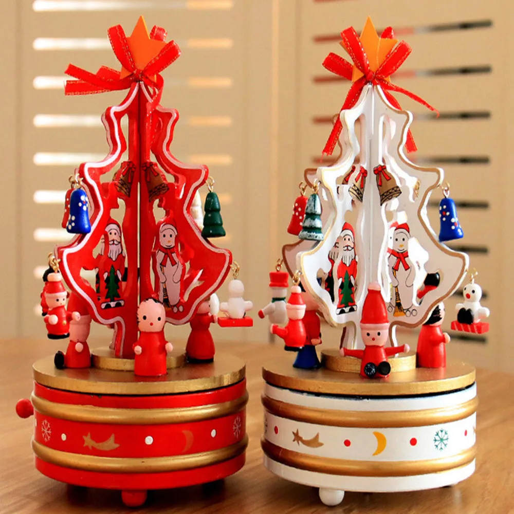 Rotating Music Christmas Tree Christmas Gift Music Box Indoor