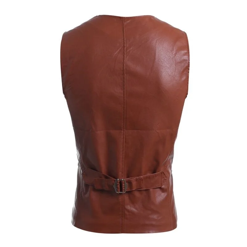 Slim PU Leather Waistcoat