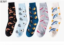 IENY новые носки художественная индивидуальность Харадзюку морепродукты в виде креветок Чистый хлопок носки мужские и женские чулки 10 пар