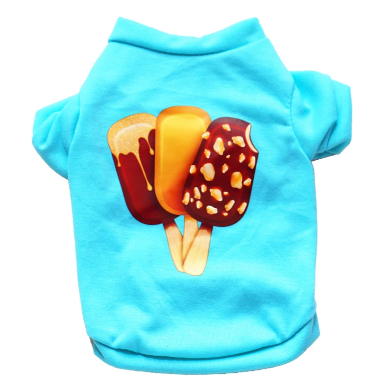 

Pet Dog T-shirt Autumn Clothes Cotton Popsicle Pattern Vest Coat Puppy Cat Shirts Pets Apparel For Small Dogs Chihuahua