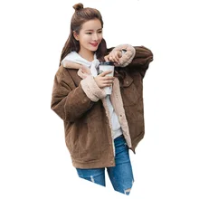 Зимняя куртка, модная женская Вельветовая куртка, плюшевое пальто с кроликом, женское утепленное хлопковое пальто, теплая зимняя женская куртка