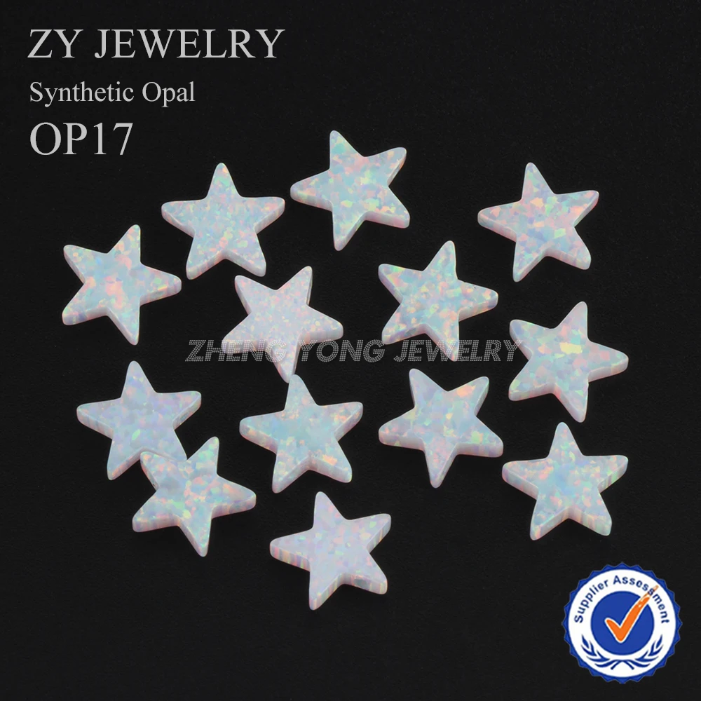 

10x10mm OP17 White Star Shape Opal Beads, Synthetic Opal Stone for DIY Jewelry Making