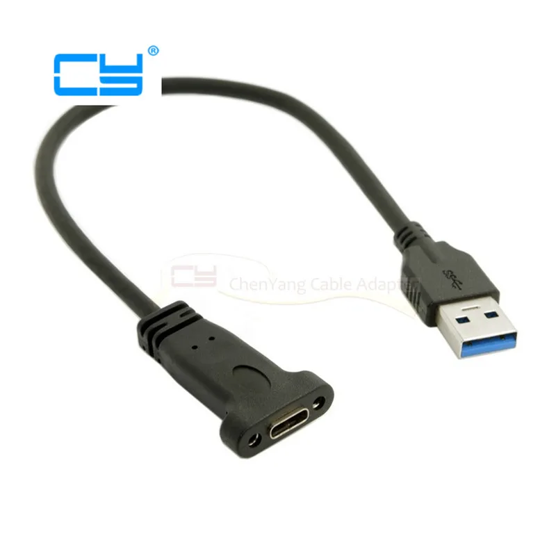USB 3 1 Тип C гнездовой к 0 A Мужской данных с винт крепления панели отверстие кабель 2