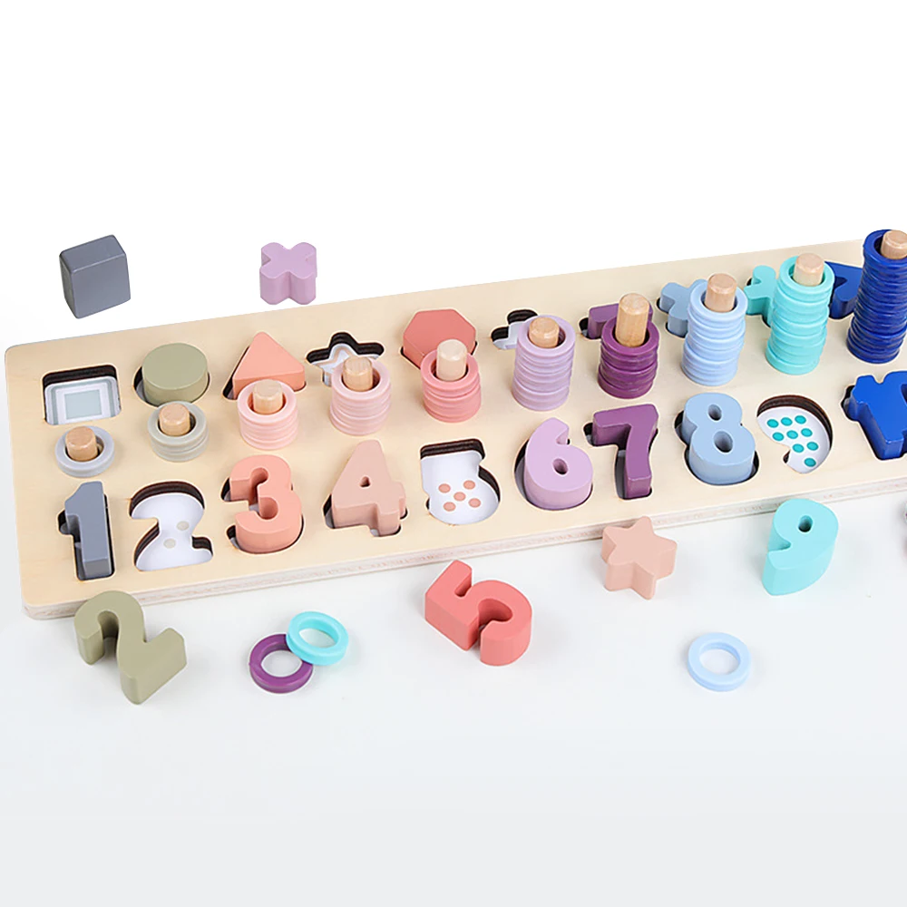 

Digital Montessori Educational Toys For Children Wooden Learn To Count Toy Kids Numbers Matching Gifts Geometric Shape Math Toys