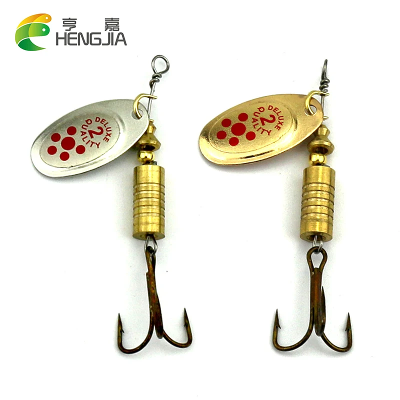 

HENGJIA Spoon Fishing Lure 6.7cm 7.3g Silver Gold Metal Spinner Bait