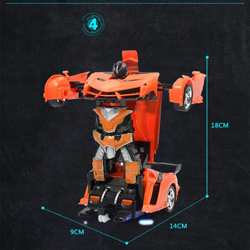 Автомобиль с дистанционным управлением, один ключ, трансформирующийся Радиоуправляемый автомобиль, светодиодный спортивный автомобиль, модель 1:18, трансформация, дрифт, игрушка для мальчиков, детей