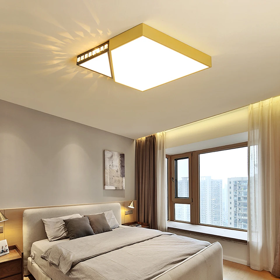 

Nordic LED panel lamp K9 Crystal Ceiling lamp bedroom Restaurant ceiling lights Dimmable indoor home fixtures free shipping