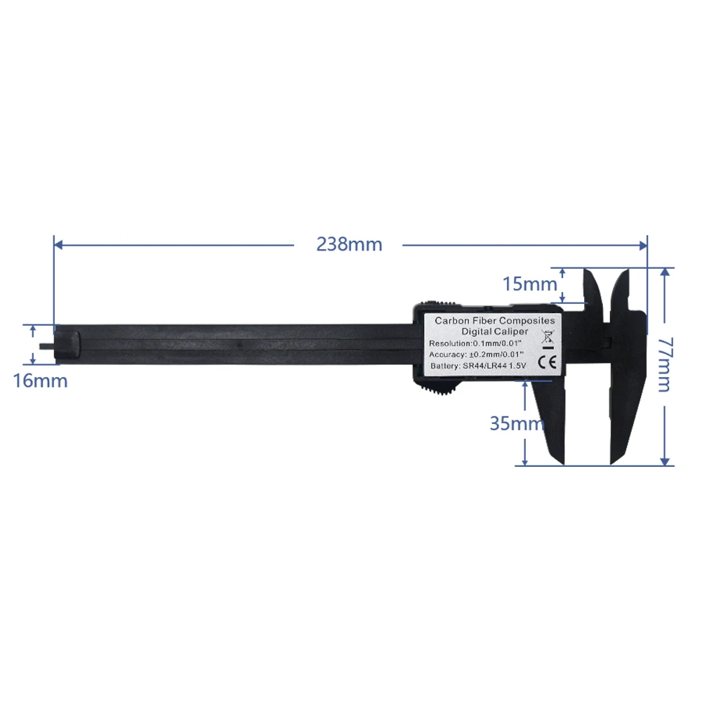 150 мм 6 дюймовый штангенциркуль lcd Цифровой Электронный штангенциркуль Калибр микрометр из углеродного волокна 0,1 мм Точность микрометр