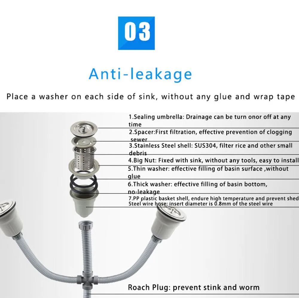 de fio de aço, sistema de drenagem de pia de cozinha z3008c001