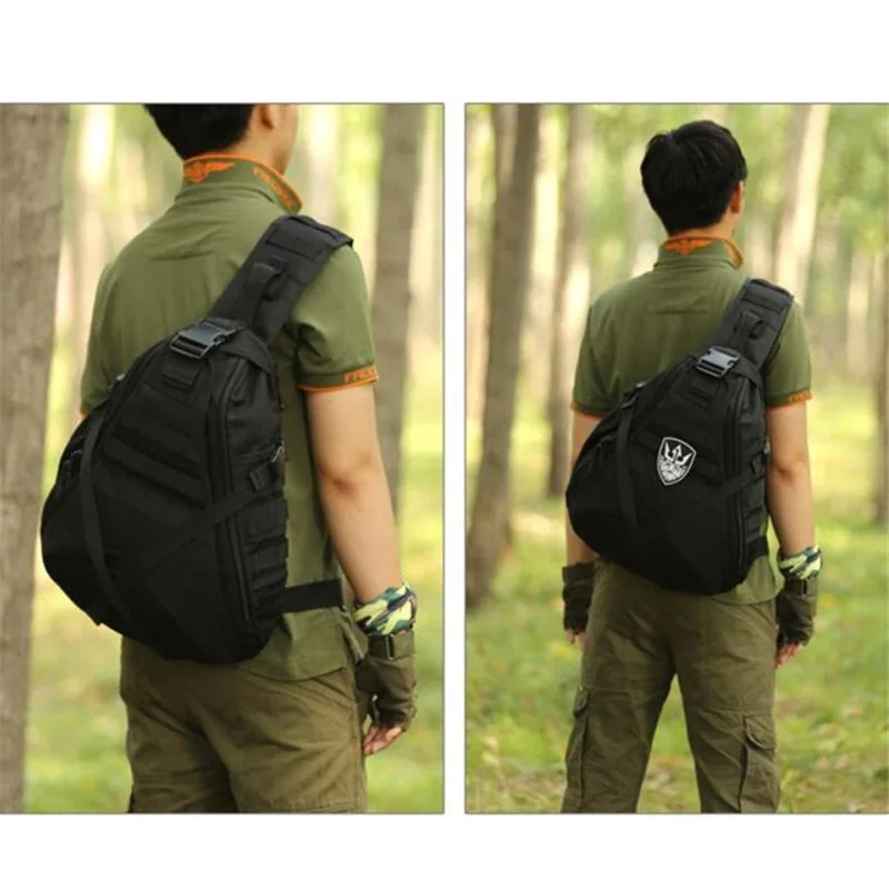 

Men's bags large capacity travel one shoulder backpack 14 inch laptop female chest package bag nylon high grade military bags