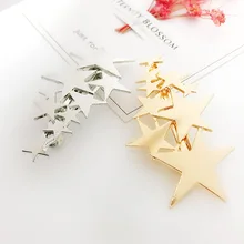 1pc Girls Star Metal Hairpins Gold/Silver Barrette Hair Clips Women Romantic Wedding Bridal Pentacle Hair Styling Accessories