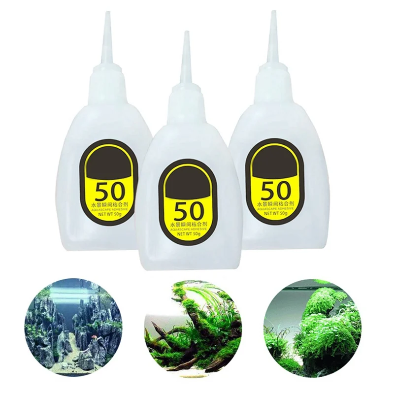 

1PC Water Plant MOSS Cyanoacrylate Adhesive Glue Aquatic Plants Decoration Drying Fast Glue, Strong Adhesive Non-toxic Glue 50g