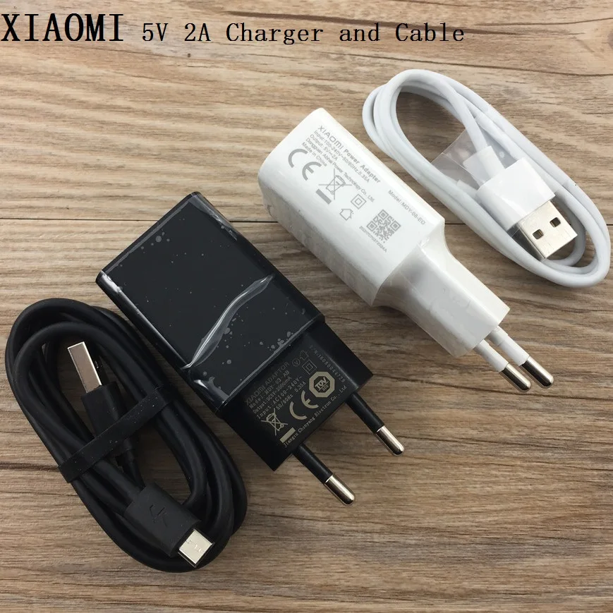 

Original XIAOMI 5V 2A EU Charger Power Adapter with micro USB data sync Cable for XIAO Mi 2 3 4 Redmi 3 3s 4 4A 4X Note 3 4 4X 5