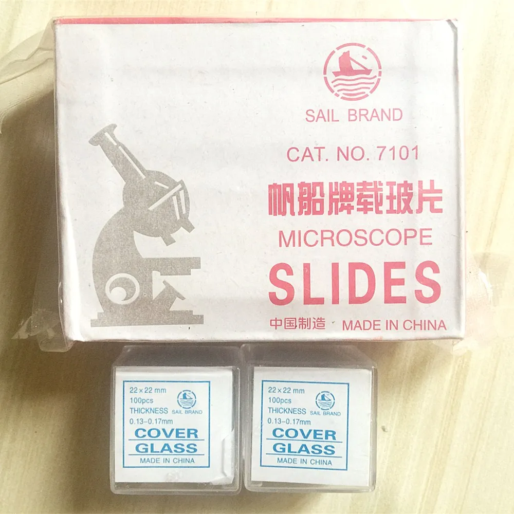 

SAIL BRAND Microscope slides 50pcs Clear Glass Ground edges & Cover Glass slips Coverslip 200pcs 18X18mm Free shipping