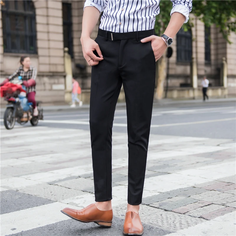 Business Casual Men's Trousers Fall New Slim Fit Pants Daily Office ...