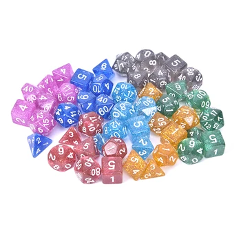 

7pcs/Set Digital dice Game Dungeons Dragons Polyhedral D4-D20 Multi Sided Acrylic Dice Desk Games Accessory 8 Colors