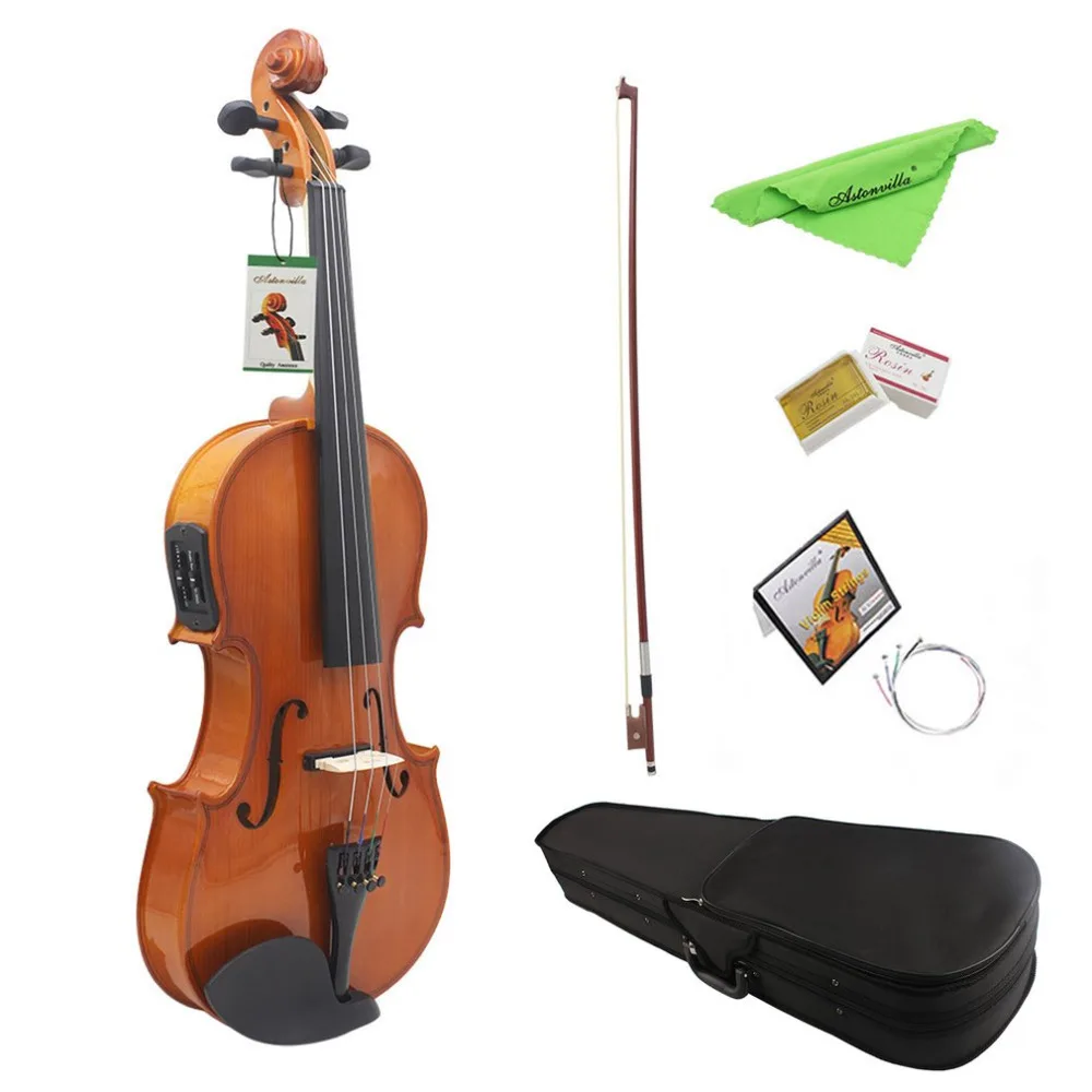 TSAI 4 String 4/4 Electro Acoustic Violin Solid Wood Electronic Violin