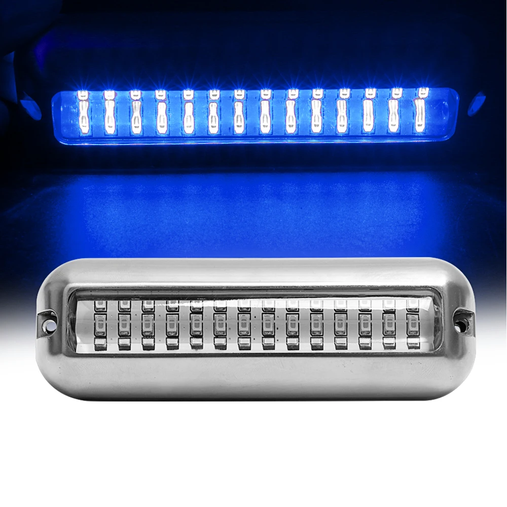 27/42 LED Underwater Fishing Light 12V Boat Transom Night Light Water Landscape Lighting for Marine boat accessories marine - Цвет: 42 LED Blue