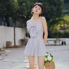 Женский купальник,, пуш-ап, цельный, сексуальный, бикини, бикини, Бразильская юбка, Корея, Одноцветный, полиэстер, Sierra Surfer, Рашгард