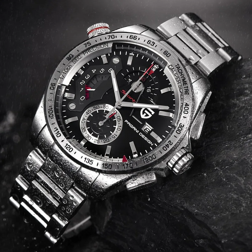 PAGANI DESIGN Luxury Brand Chronograph Sport Watches Men reloj hombre Full Stainless Steel Quartz Watch Clocks Relogio Masculino PAGANI DESIGN Luxury Brand Chronograph Sport Watches Men reloj hombre Full Stainless Steel Quartz Watch Clocks Relogio Masculino