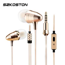Monitor de Bala de Oro de ALTA FIDELIDAD Del Auricular Bajo Estupendo del Metal En La Oreja Los Auriculares de Voz Clara Con Micrófono Para MP3 Teléfono Móvil iPhone xiaomi