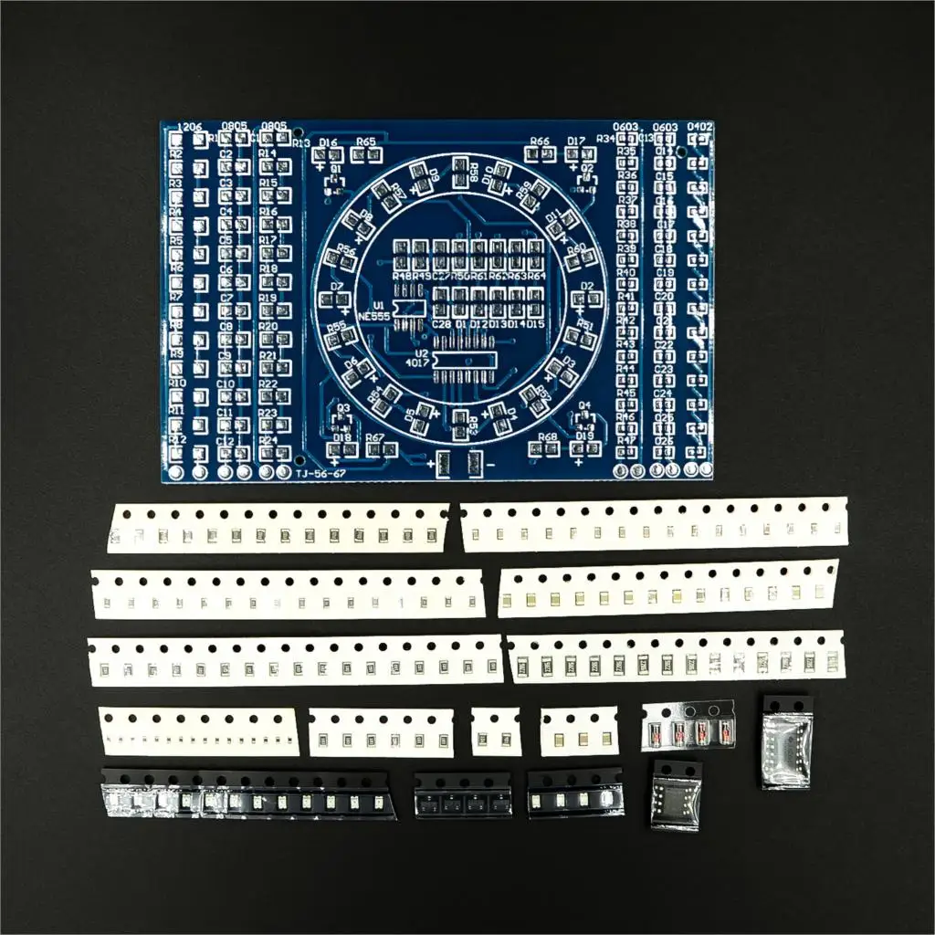 DIY CD4017 вращающийся светодиодный SMD NE555 пайка практическая доска DIY Kit Fanny Skill обучение электронный костюм