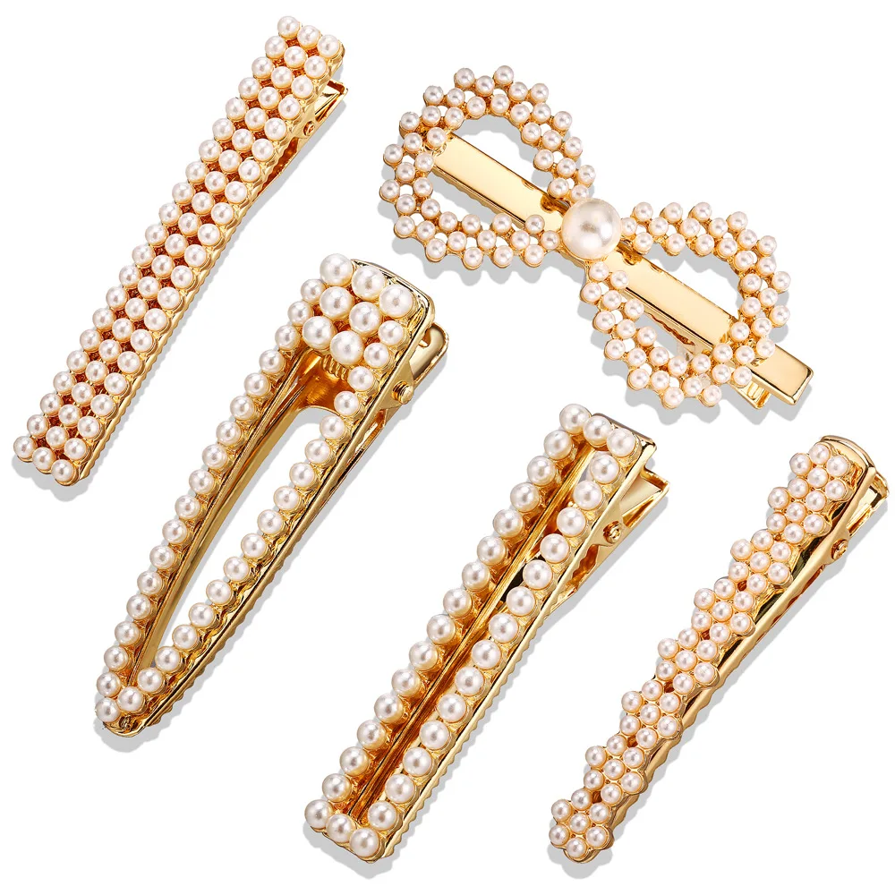 

1Pcs Women Crystal Elagant Pearl Hair Clip Accessories Girls Hair Clip