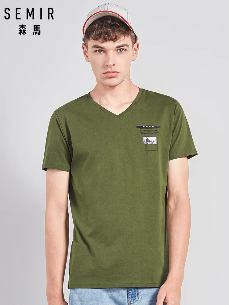 

SEMIR Summer 2019 Cotton T-Shirts Men's Big Size T Shirts Short Sleeve Slim Fit Fashion Tops & Tees Male Clothing