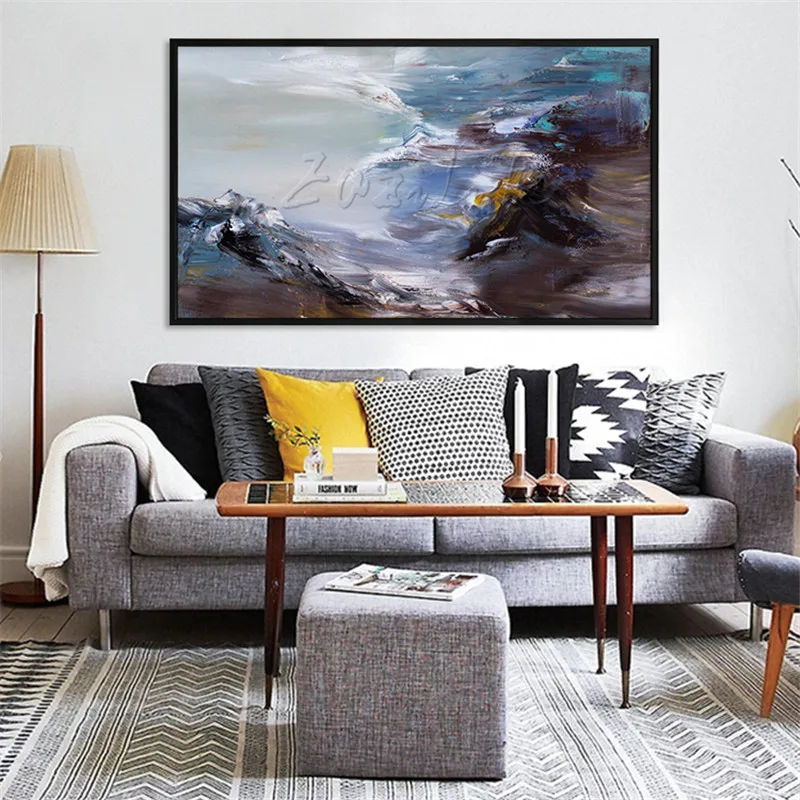 

Nordic canvas painting wall art pictures for living room home decor modern abstract hand painted quadros art cuadros decoracion