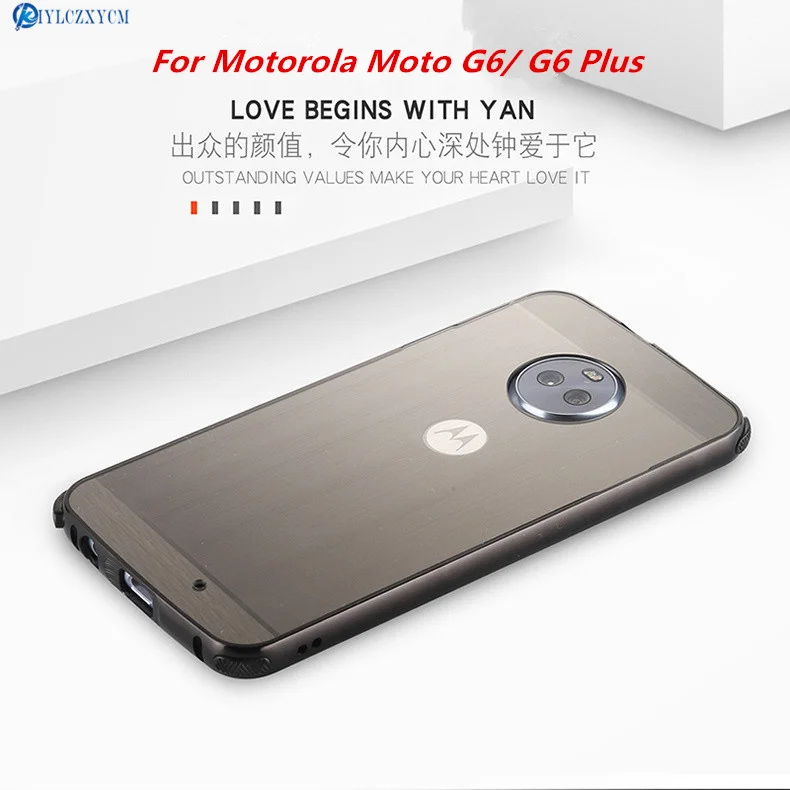 KIYLCZXYCM для Motorola Moto G6 плюс Чехол Armor матовый покрытие Алюминий металлический бампер
