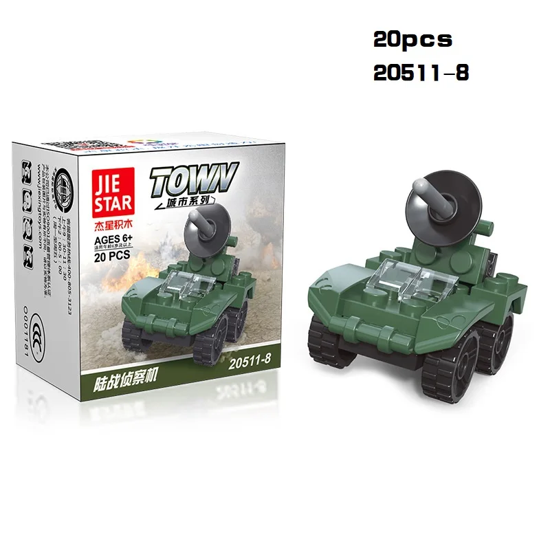 Mini Transportation tank plane Car Educational Assembled Models Building Blocks Compatible small Bricks toys for children 20