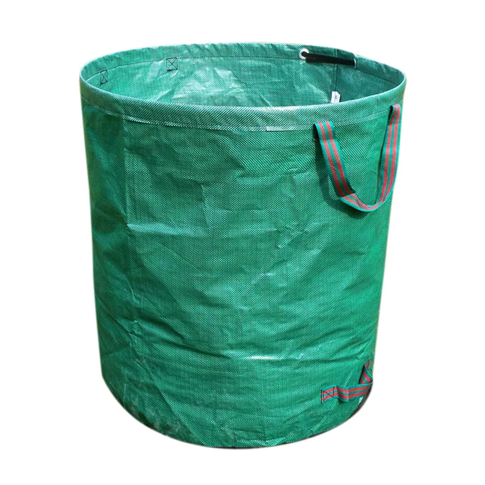 Тканая Ткань Многоразовые тканые садовые сумки складные садовые контейнеры с листьями большой ярд отходы садовые мешки садовый газон мусор - Цвет: Зеленый