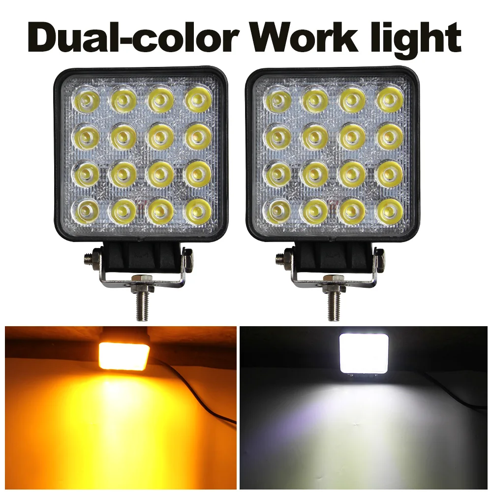 2pcs 48W LED Car Work Light For ATV Offroad Dodge Truck Lamps 12V 4/"