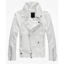 Новинка, мужская кожаная куртка, косая молния, мотоциклетное кожаное пальто, корейский стиль, для досуга, для личности, для мужчин, для сцены, певицы, костюмы