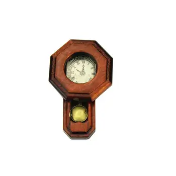 

New Retro Wooden Mini Clock Simulation Toy Model Miniature Dollhouse Accessories