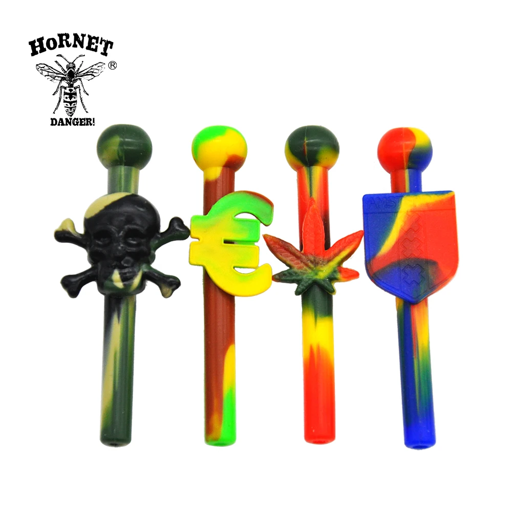 

5pcs/Lot 63mm Food-Grade Silicone Snuff Straw Sniffer Snorter Nasal Creative Pattern Tube Snuffer