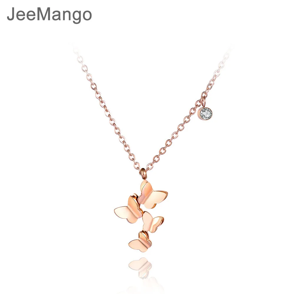 Ожерелье JeeMango с подвеской-бабочкой из титановой нержавеющей стали ювелирные