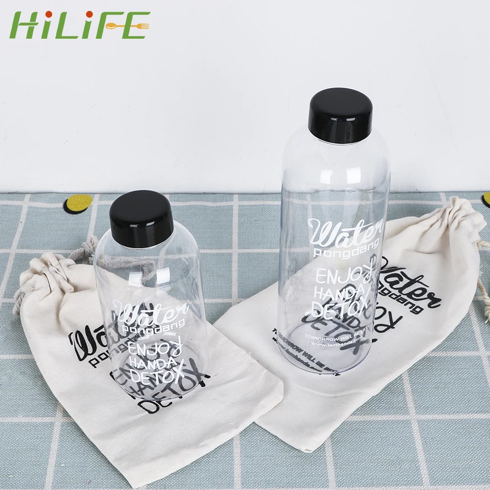 HILIFE 600 مللي 1000 مللي زجاجات مياه الرياضية الدراجات التخييم زجاجة مع حقيبة المحمولة مانعة للتسرب الفاكهة كوب بلاستيك لحفظ عصير الليمون شرب زجا... HILIFE 600 مللي 1000 مللي زجاجات مياه الرياضية الدراجات التخييم زجاجة مع حقيبة المحمولة مانعة للتسرب الفاكهة كوب بلاستيك لحفظ عصير الليمون شرب زجا...