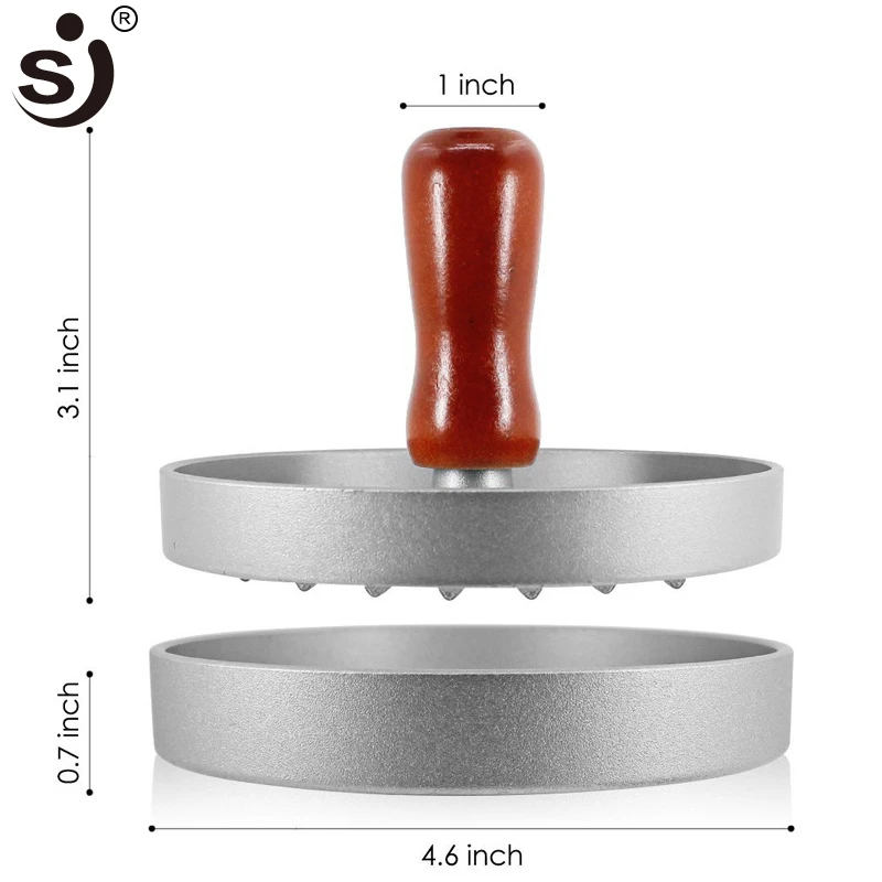 SJ пресс для формирования котлет круглый алюминиевый сплав(12 см); мясо для гамбургеров гриль для говядины пресс для бургеров Пэтти чайник плесень инструменты для приготовления мяса