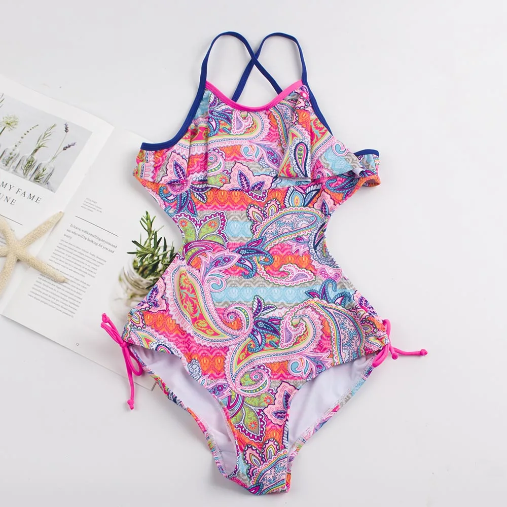 New 2019 One Piece Girls Swimsuit Children Swimsuit 10-16Years Kids One Piece Swimsuits 2019 Bathing Suit G1-CZ906