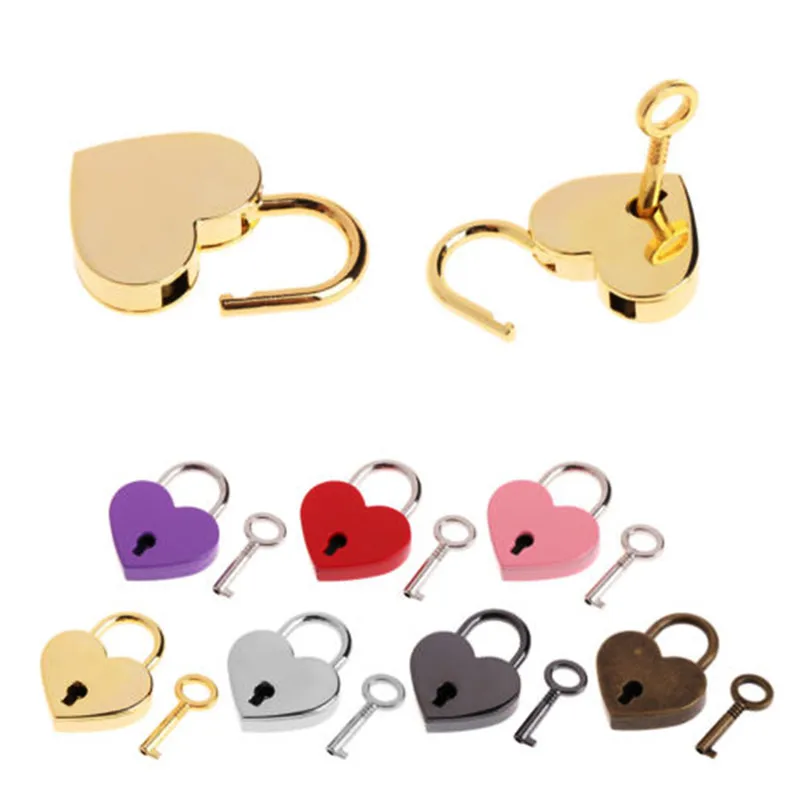 En forme de cœur serrure Mini Style Antique Cadenas Sécurité Outil Diary Protecteur