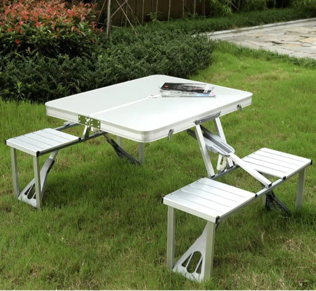 Cheap Conjoined Outdoor Folding Dining Set Portable Table For Camping Utensils For a Picnic