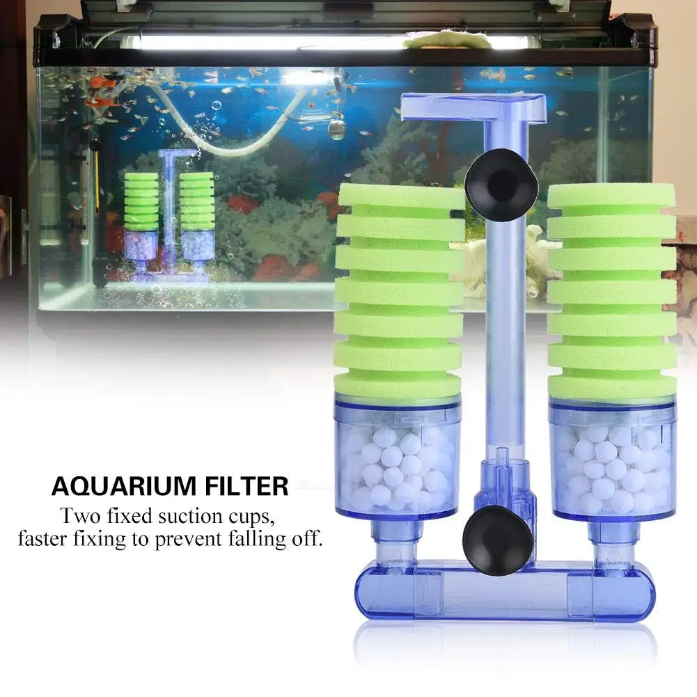 

Aquarium Filter Sponge Biochemical Filter Cotton Using with Oxygen Pump for Mini Fish Tank Air Pump Supplies Two Suction Cups