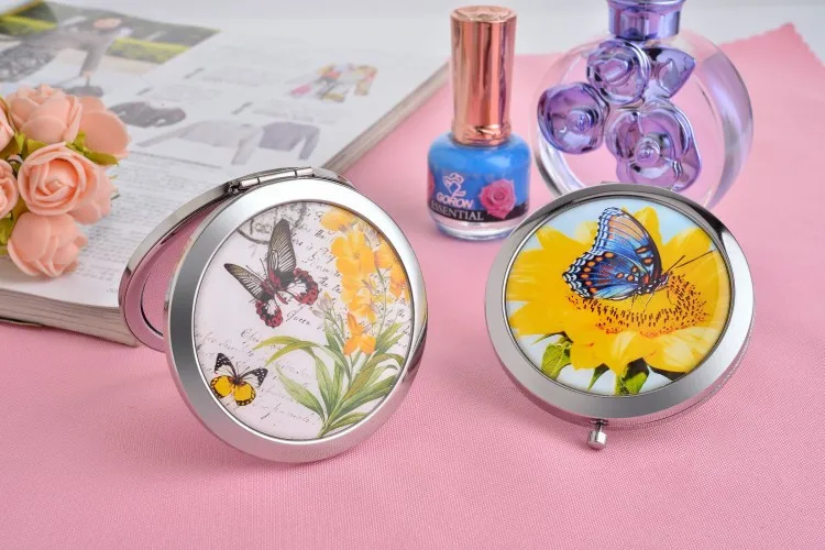 Espelho de Maquiagem Espelho de Maquilhagem Lote Nova Borboleta Coreano Epóxi Face Portátil Dobrável Atacado Logotipo Personalizado 100 Pçs - 10 Espelhos para maquiagem