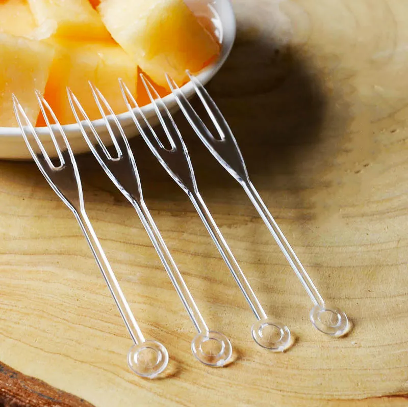 Disposable fruit fork Independent Packing, Transparent Plastic Fruit