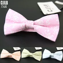 2 шт./лот мужские Повседневное деловой галстук-бабочка женские летние хлопковые с завязкой-галстуком в Цветы Свадебный, вечерний галстук британский стиль с розовой бабочкой Галстуки